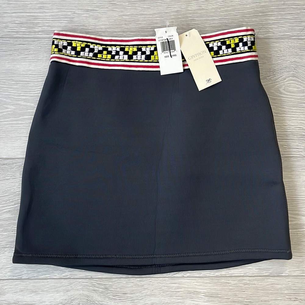 GRYPHON New York Grey Scuba Mini Skirt—Size XS